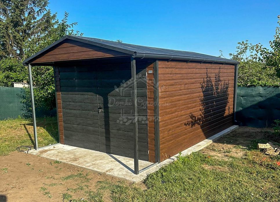 Schowek domek ogrodowy 3,5x4m wiata  orzech  sosna norweska  ID1059