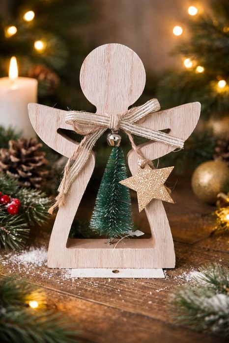 R.Aniołek drewniany(sklejka) doskonały do dekoracji