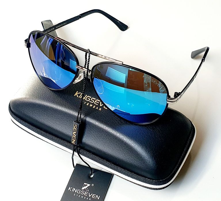 Okulary przeciwsłoneczne Aviator Pilotki KINGSEVEN UV400 polaryzacyjne