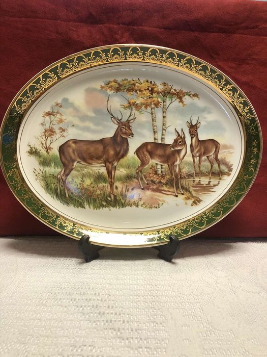 Винтажное блюдо на тему охота Англия