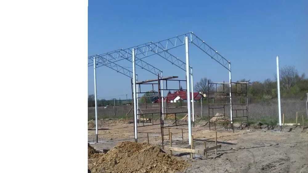 Konstrukcja stalowa -  Wiata  6 x 10 - 6x12 Możliwość innych wymiarów.