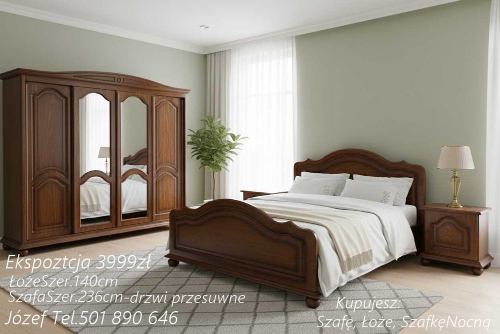 Meble sypialniane / łóżko-szafa-szafki-nocne