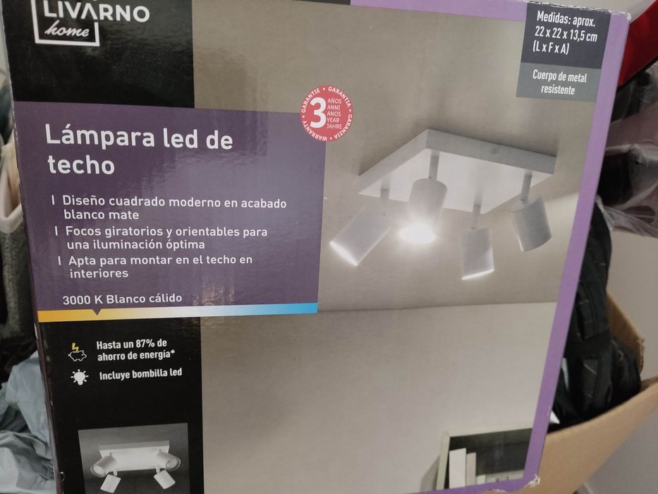 Candeeiro moderno metálico com lâmpadas led incluídas - branco quente