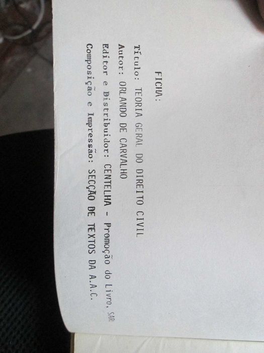 Teoria Geral do Direito Civil, de Orlando de Carvalho