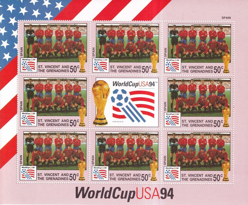 St Vincent 1994 cena 6,90 zł kat.6€ (2) - piłka nożna, Hiszpania