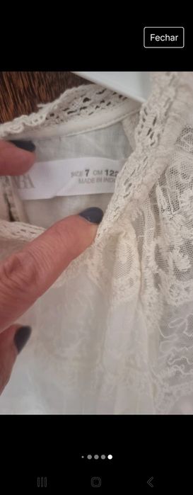 Vestido rendado 7 anos Zara