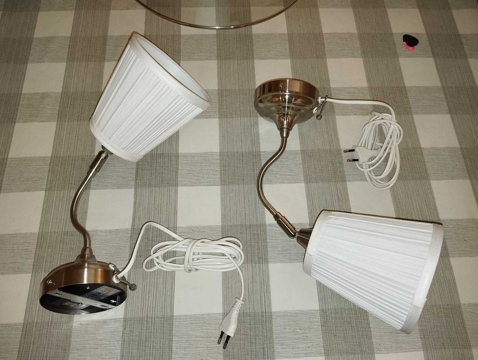 Candeeiro de parede, niquelado/branco Arstid IKEA *** NOVO ***