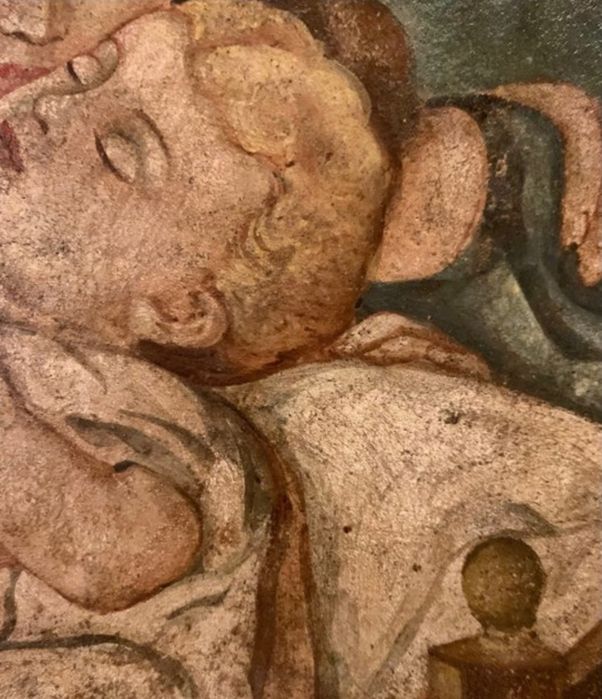 Quadro com fresco veneziano transposto para tela