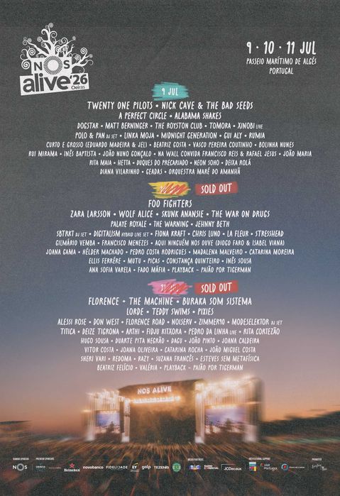 NOS Alive 2026 - vendo 4 passes 3 dias