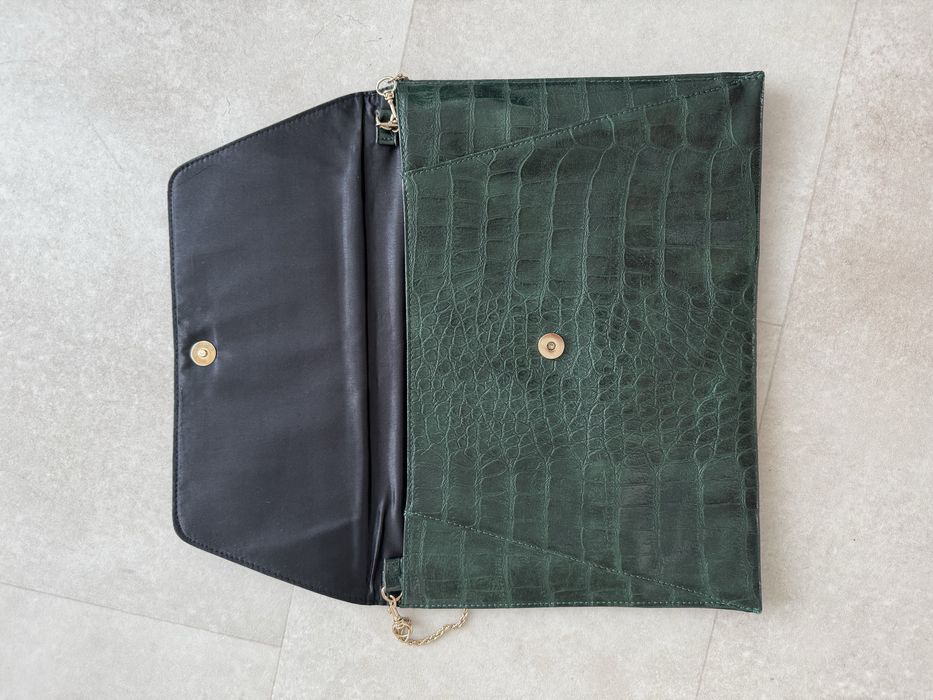 Зелена сумка папка з тисненням крокодил Mohito