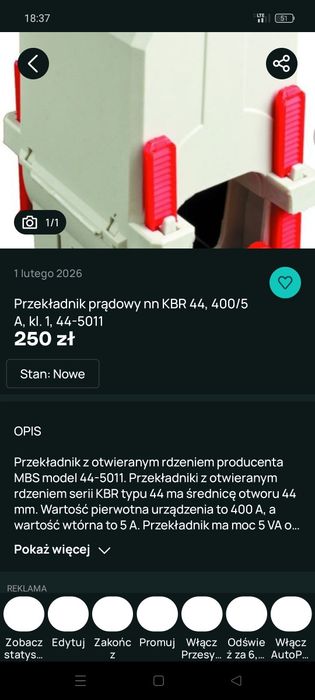 Przekładnik 
DEHNPrzekładnik prądowy nn KBR 44