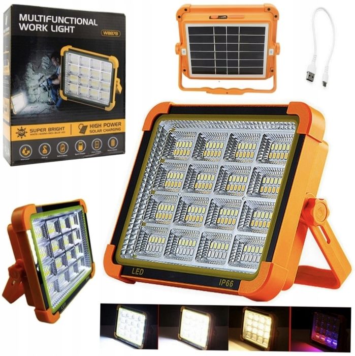 Halpgen przenośny solarny LED USB 200w