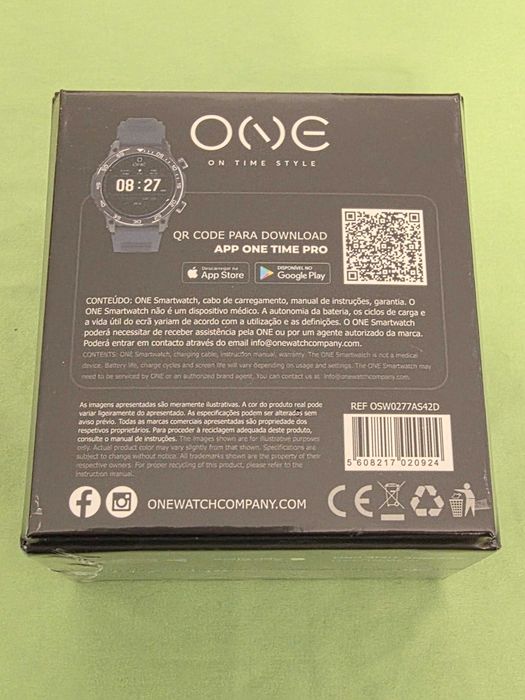 Relógio Smartwatch ONE - Modelo Desportivo Azul (novo e selado)