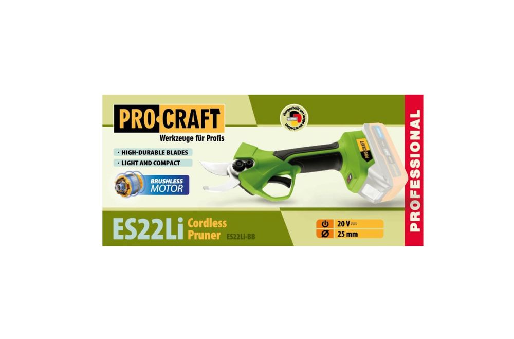 Акумуляторний секатор Procraft ES22Li (без акб та зп) Ціна топ !!