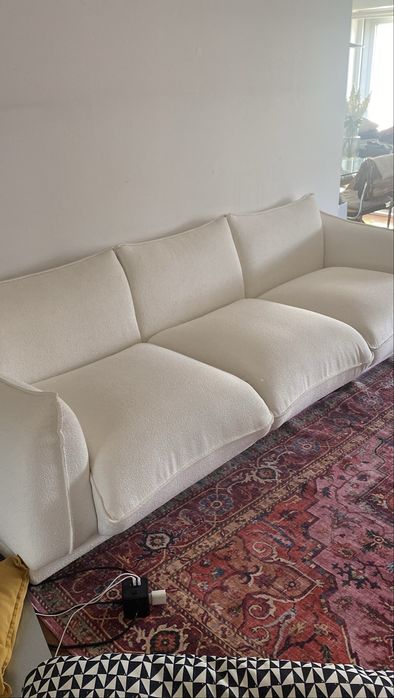 Sofá branco de chenille