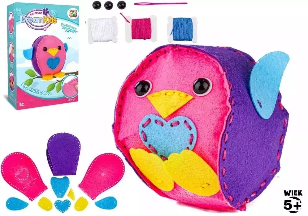 Zestaw kreatywny do szycia Ptaszek. Pro Kids. Nowy Produkt
