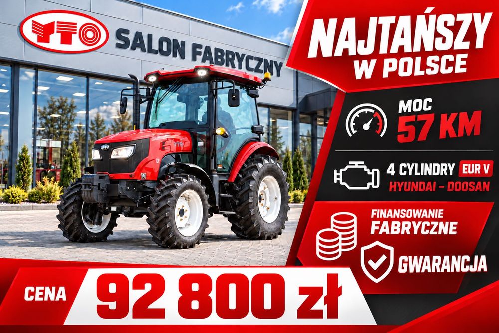 YTO NMF 554C 57km, 4x4 Doosan 4 cylindry Euro5, rok 2026, 12x12lub(16x8), NOWA KABINA, OŚ ZF, SOLIS FOTRAK LOVOL ARBOS AUPAX LS, HANWO