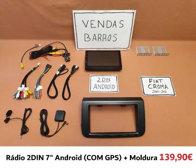 (NOVO) Rádio 2DIN • FIAT • Idea • Croma • Strada • Android GPS 4+32GB
