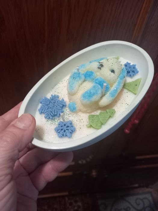 Аромасвічка соєвий віск. Зимова казка. На 4 фітіля. Аромат хвоя.