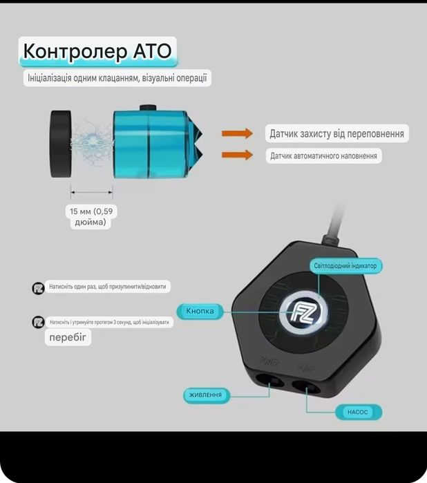 Автоматична система заправки для акваріума Fzone ATO 580p