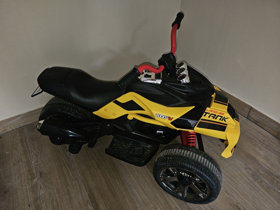 Дитячий електромотоцикл MOTO Land-33 TANK (12V) – М’який хід, USB, LED