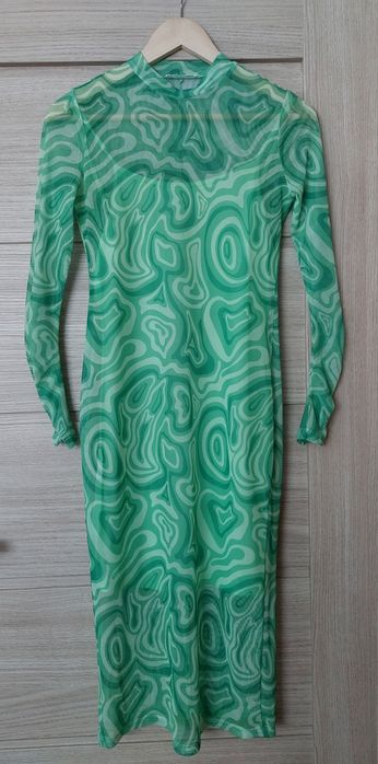 Sukienka zielona dwuwarstwowa Sinsay S