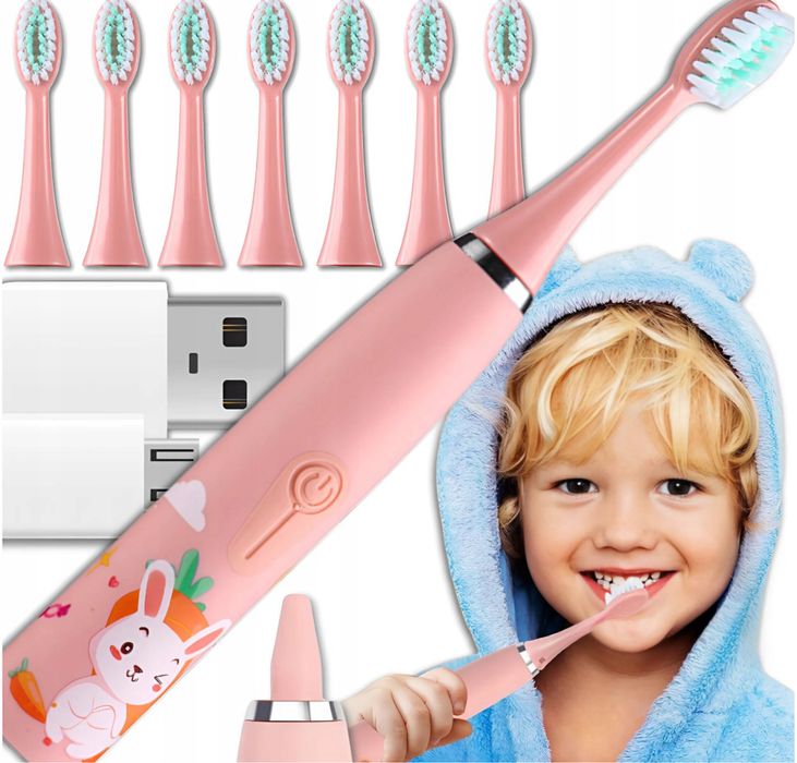 Szczoteczka soniczna dla dzieci + końcówki gratis szczoteczka do zębów