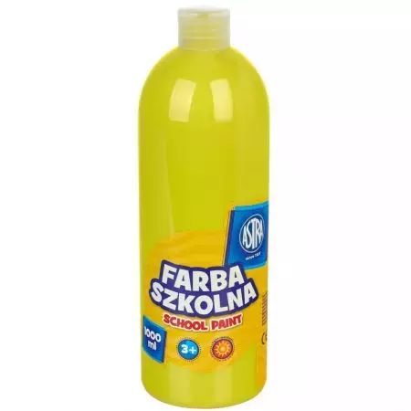 Farba szkolna w butelce, cytrynowa (1000 ml). Astra