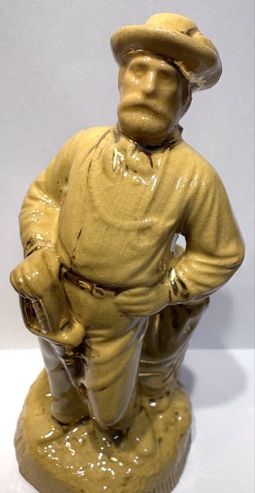 Rara antiga fosforeira figurativa em cerâmica alemã  “yellowware” de Anton Tschinkel