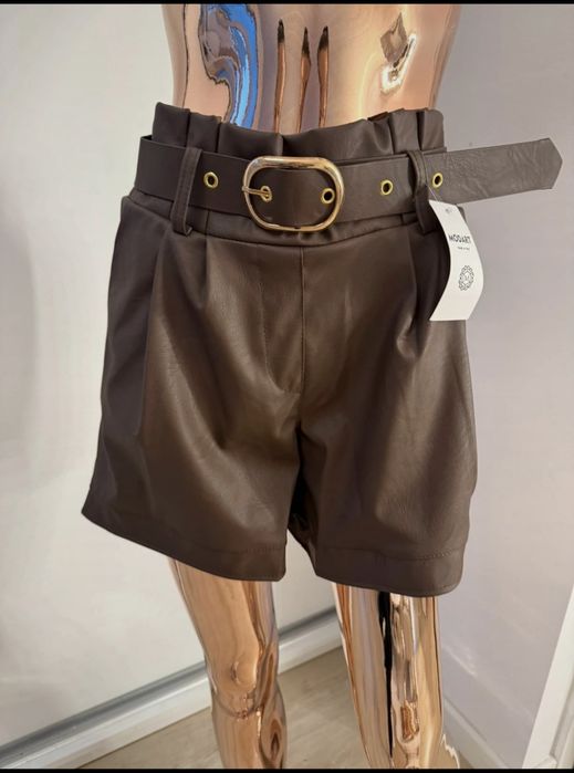 Czekoladowe spodenki szorty z wysokim stanem rozmiar XL 42 nowe