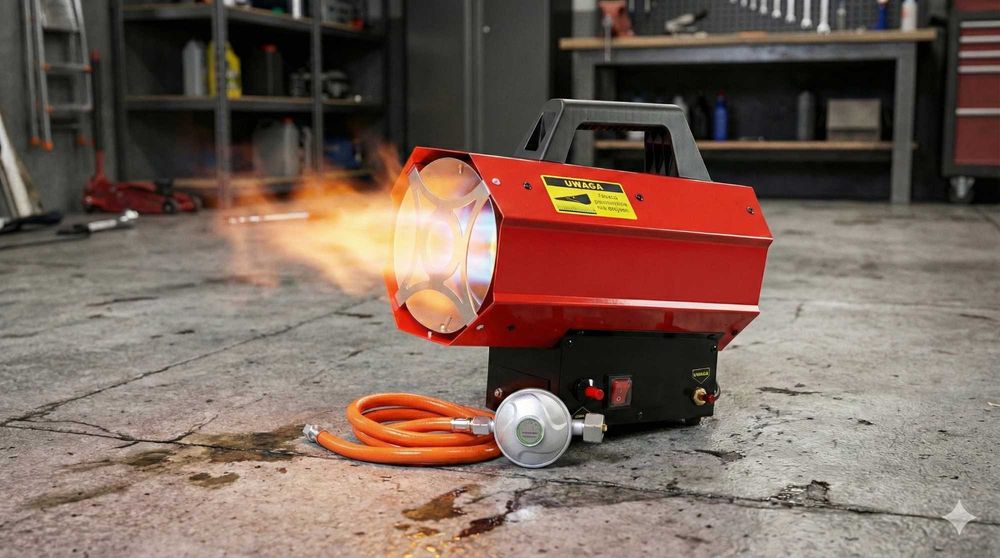 Nowa Nagrzewnica Gazowa 25-30Kw Dmuchawa na Gaz do Domu Garażu - FV