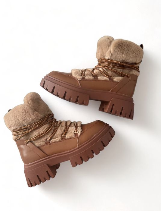 Nowe Skórzane Śniegowce Reserved Premium 36 Botki Kozaki Skóra Zimowe