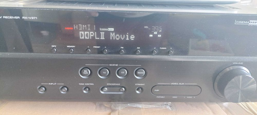 Amplituner Yamaha RX-V371 5.1, HDMI, osprzęt, pilot