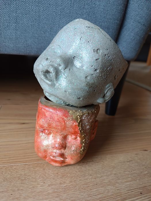 Creepy doniczka głowa lalki osłonka betonowa