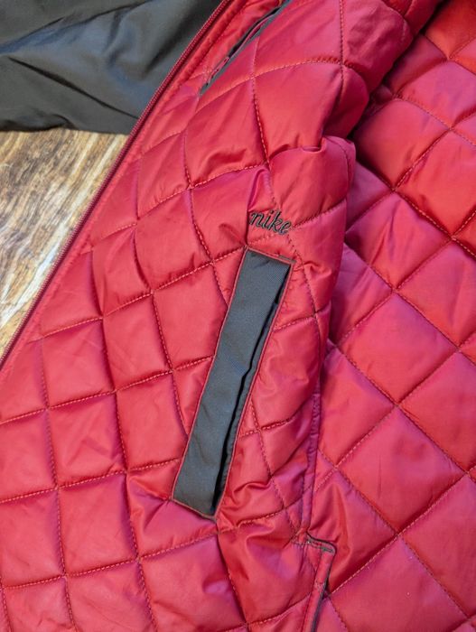 Brązowa kurtka dwustronna Nike vintage reversible y2k