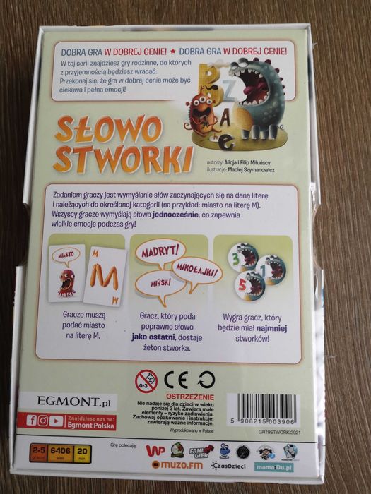 Gra karciana Egmont - Słowo stworki