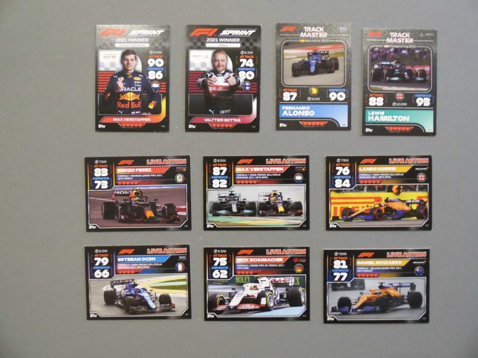 Lote de 288 Cartas Formula 1 Topps Turbo Attax 2022