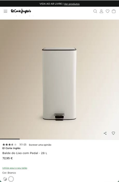 Caixote do Lixo com Pedal - 28 L | El Corte Inglês