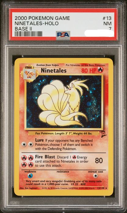 Oryginalna karta Pokemon Base Set II NINETALES BS2 13 PSA 7 NEAR MINT