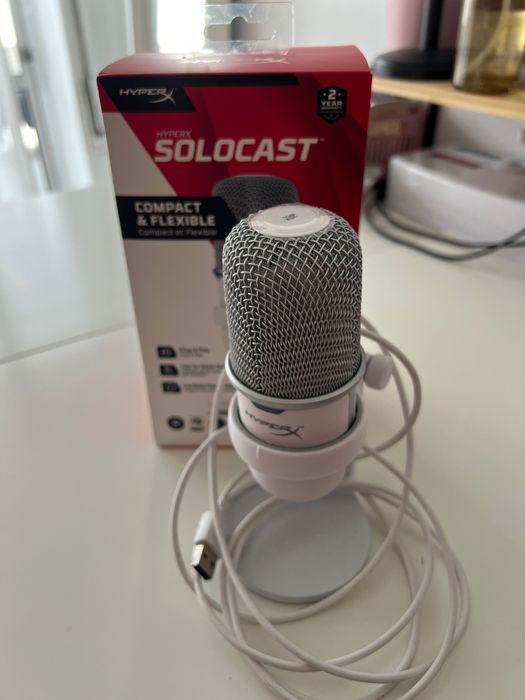 Microfone Podcast Hyperx Branco NOVO