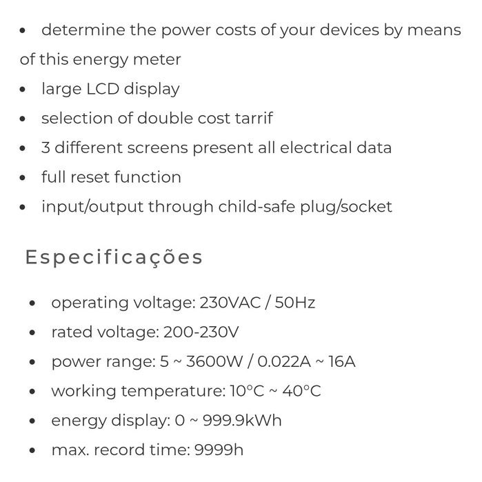 Medidor de energia Velleman
