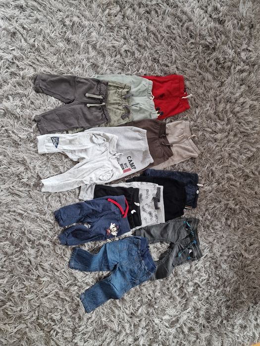 Spodnie spodenki długie dresowe jeansowe chlopiece r. 74