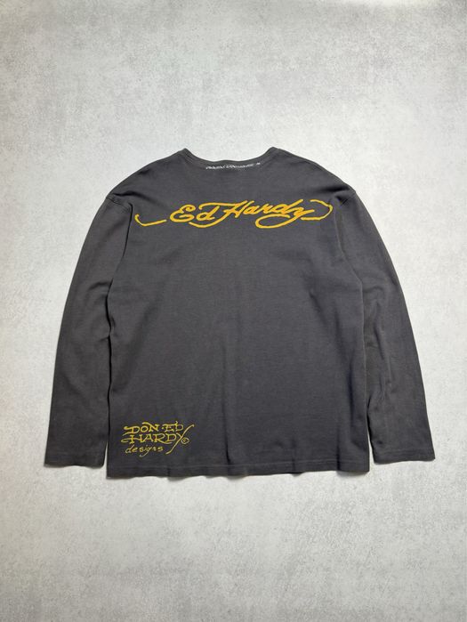 Лонгслив Ed Hardy made in USA женский Y2K с тигром (оригинал)