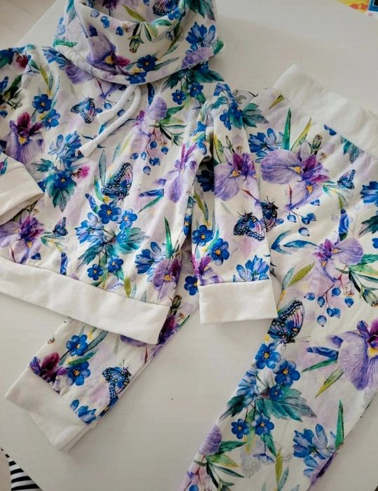 Dres miś foch r 6-9 mc bluza spodnie  komplet