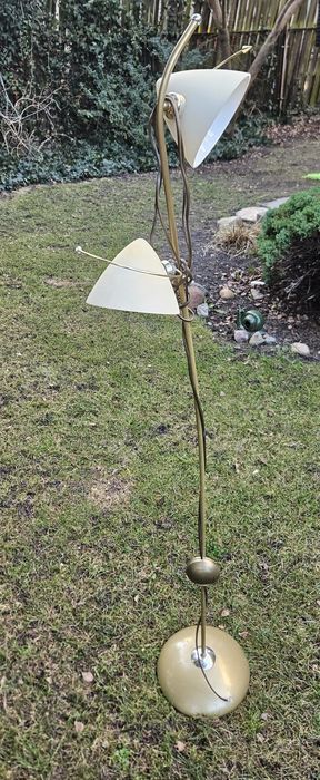 Lampa stojąca 147 cm, abażur szklany