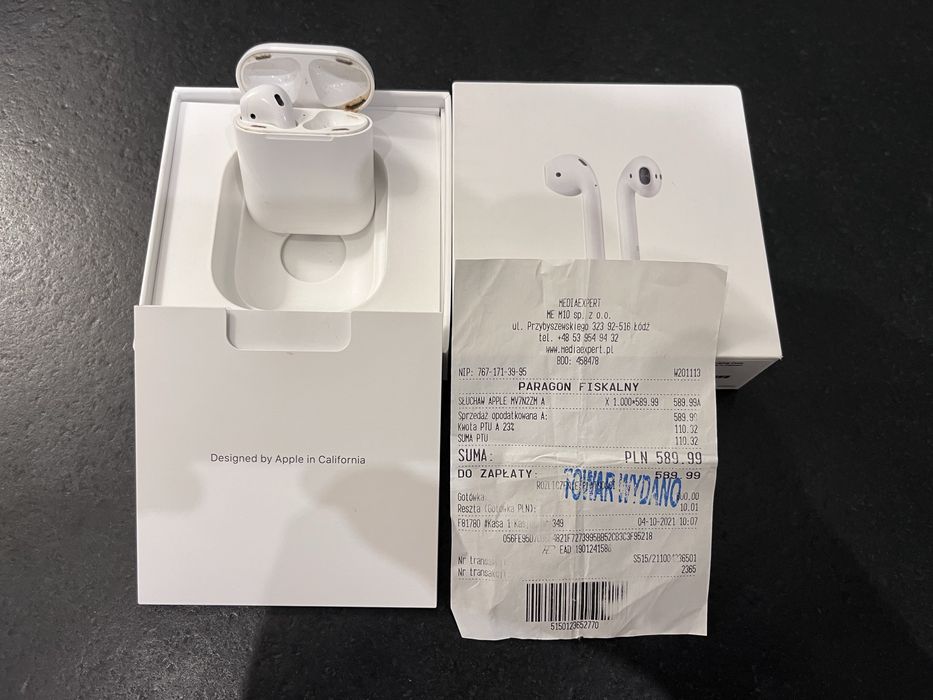 AirPods2 Etui + lewa słuchawka + pudełko