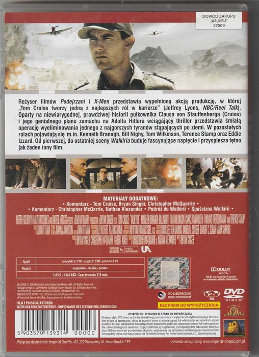 Walkiria Tom Cruise DVD