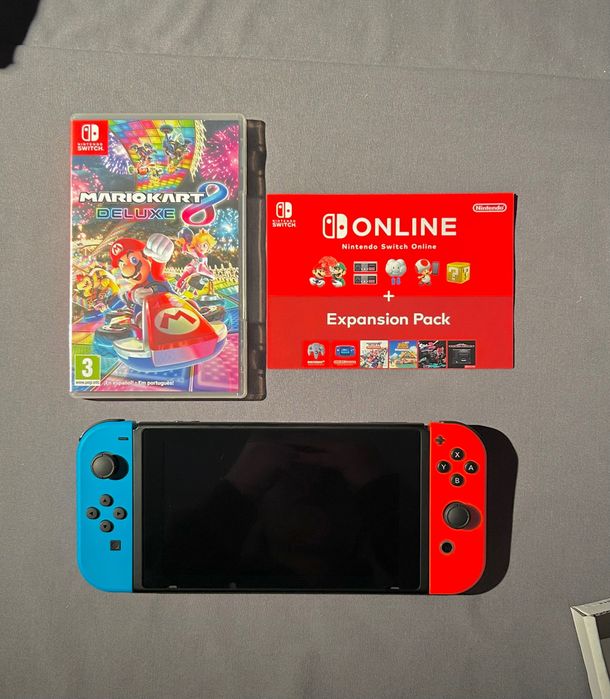 Nintendo Switch V2 Estado Novo + Jogo Sports + Jogo Mario Kart 8