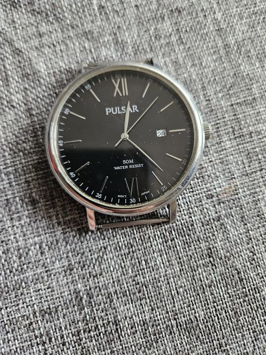 MĘSKI ZEGAREK PULSAR - czarna tarcza, 50M Wodoszczelnośći