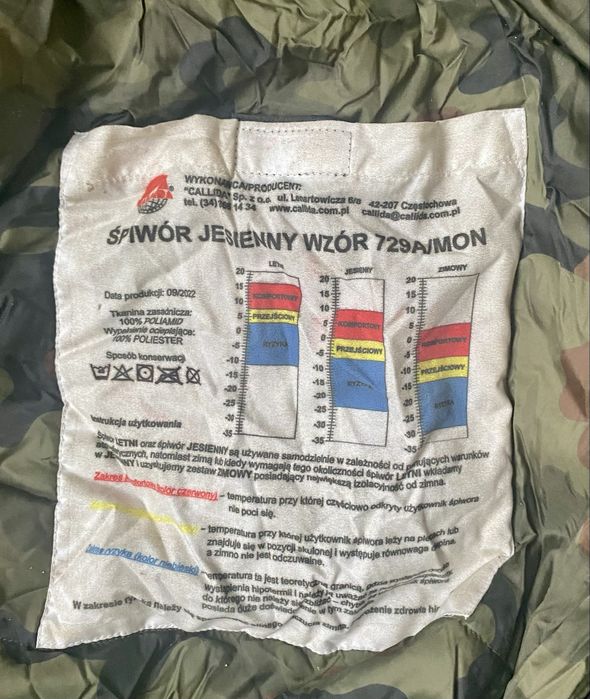 Śpiwór wojskowy wz.729A/mon .